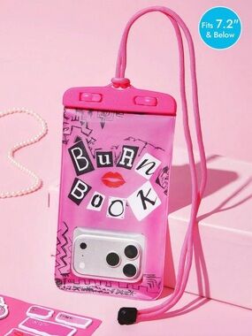 Kohl's Pink 'Burn Book' Waterproof Phone Pouch with Neck Strap